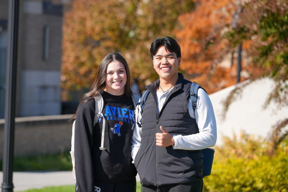 students pose